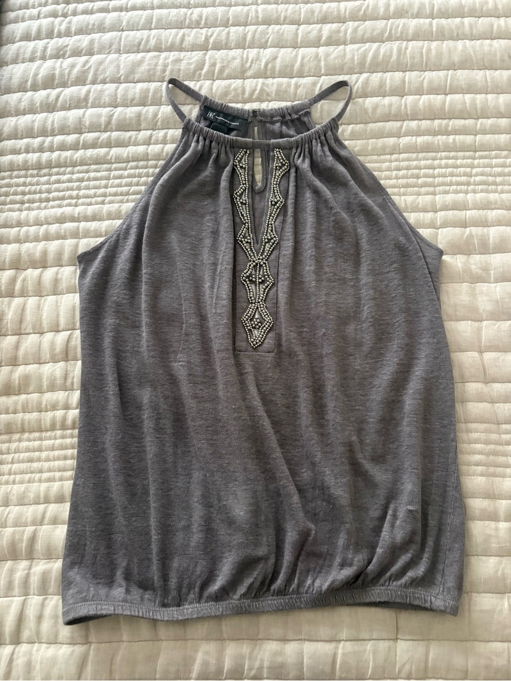 INC beaded linen top